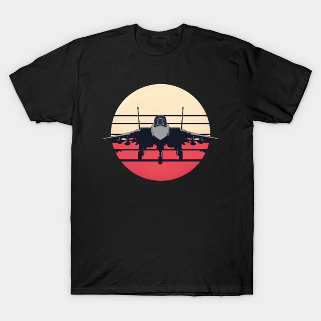 F14 Tomcat Fighter Jet Sunset T-Shirt by Storeology